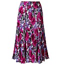 Print Plisse Panelled Skirt Length 27in