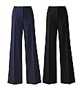 Pack of 2 Wide Leg Trousers Length 30in