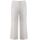 Cropped Stretch Linen Mix Trousers