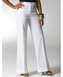 Wide Leg Linen Trousers Length 27in