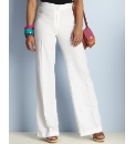 Wide Leg Linen Trousers Length 27in