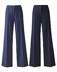 Pack of 2 Wide Leg Trousers Length 32in