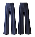 Pack of 2 Wide Leg Trousers Length 32in