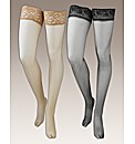 Naturally Close Pack 2 Lace Top Hold Ups