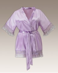 Pretty Secrets Satin Short Wrap Gown