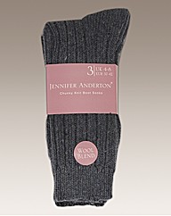 Pack of Three Wool Boot Socks