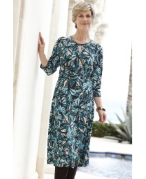 Printed Keyhole Detail Dress Length 41in