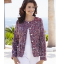 Boucle Jacket With Trim To Neck And Cuff