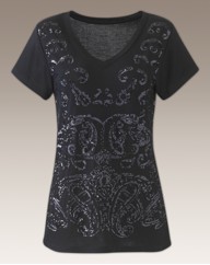 Jersey Top With All Over Sequins