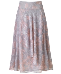 H&O Fully Lined Print Skirt Length 32in