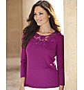 Crochet Trim Sweater