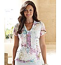 H&O Print Blouse, Tie Detail To Neckline