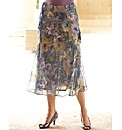 H&O Print Skirt With Satin Trim 32in