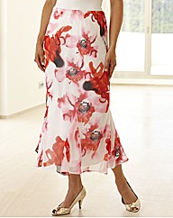 Petite Floral Printed Skirt Length 29in