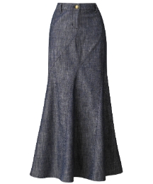 Long Denim Maxi Skirt