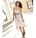 Petite Print High Low Hem Dress