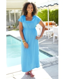 Mock Panel Jersey Maxi Dress
