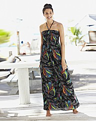 Feather Print Maxi Dress