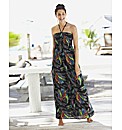Feather Print Maxi Dress