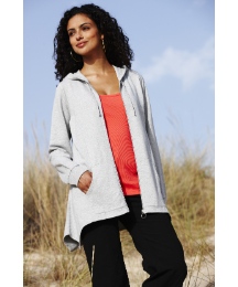Shaped Hem Hooded Jacket