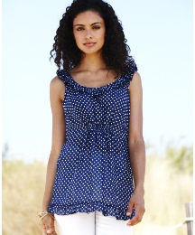Frill Print Top