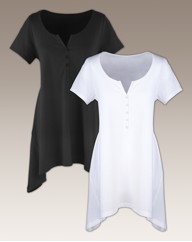 Pack of 2 Shaped Hem Tops