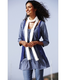 Printed Jersey with Waistcoat and Scarf