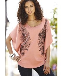 Printed Jersey Cape T-Shirt