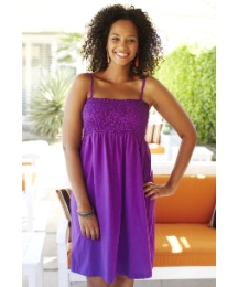 Shirred Jersey Short Dress