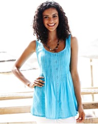 Sleeveless Dobby Blouse