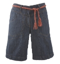 Denim Shorts with Plaited Belt
