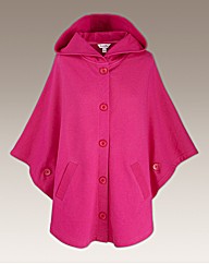Hooded Button Through Jersey Cape