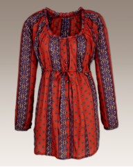 Printed Seventies Gypsy Boho Blouse