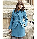 Double Breasted Hooded Belted Coat