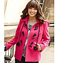 Duffle Coat With Pom Poms