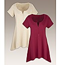 Pack of 2 Shaped Hem Tops