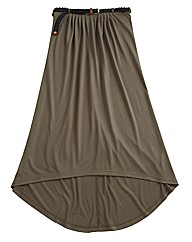 Jersey High Low Hem Skirt And Belt