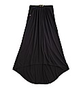 Jersey High Low Hem Skirt And Belt