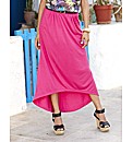 Jersey High Low Hem Skirt And Belt