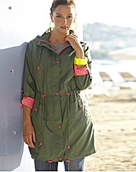 Neon Trim Parka Style Jacket