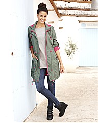 Neon Trim Parka Style Jacket