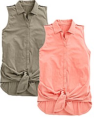 Pack of 2 Tie Waist Tops