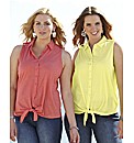 Pack of 2 Tie Waist Tops
