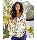 Butterfly Print Woven Blouse Length 23in