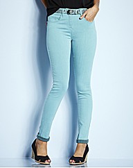 Skinny Coloured Turn Up Jeans
