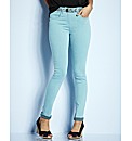 Skinny Coloured Turn Up Jeans