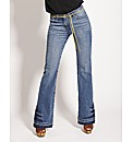 Flared Jeans with Leather Belt