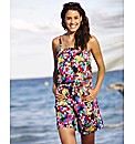 Print Playsuit with Drawstring Waist