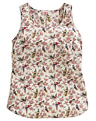 Bird Print Woven Vest