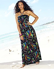 Feather Print Maxi Dress